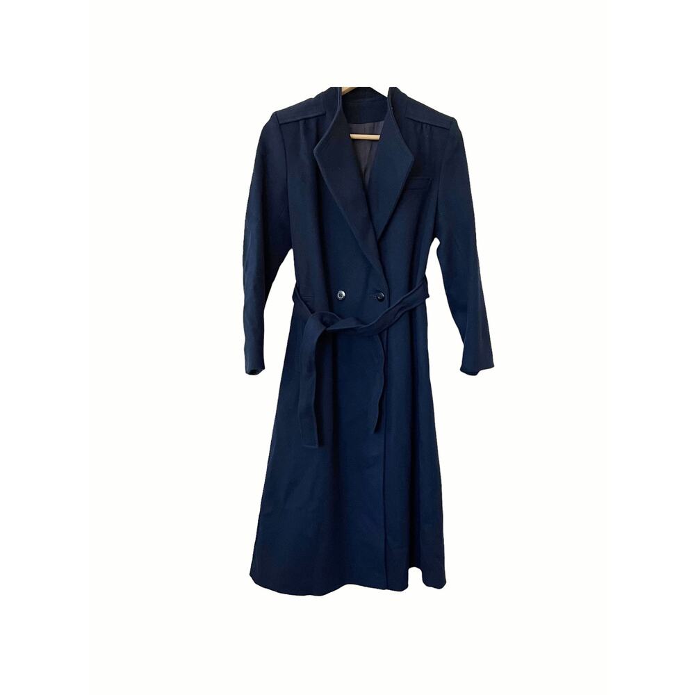 Vintage Navy Blue Wool Coat Size S